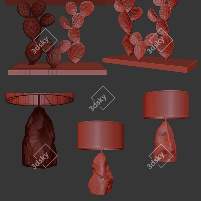 Ginger & Jagger Cactus Console Set 3D model image 3