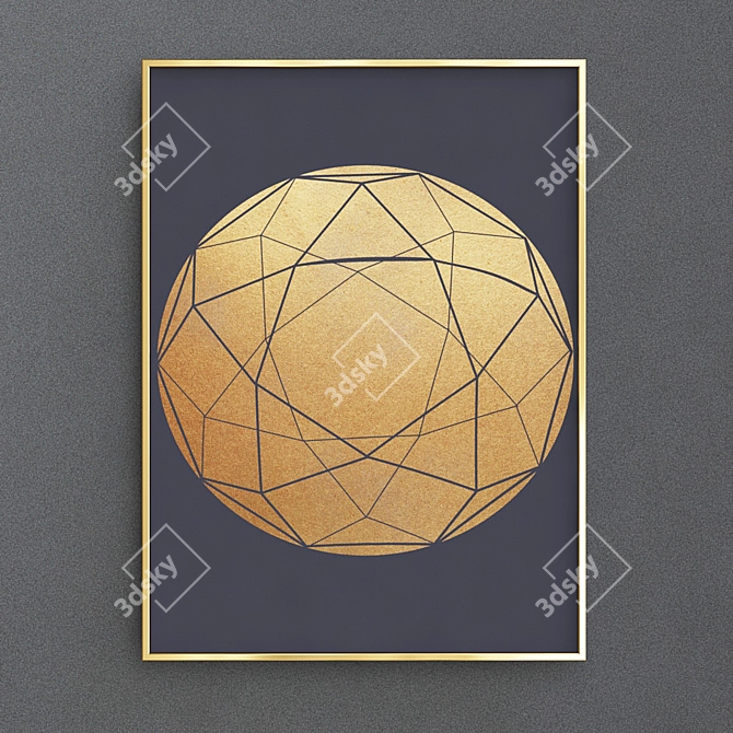 Geometric Galaxy Wall Art 3D model image 2