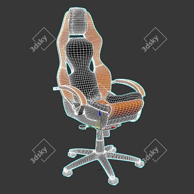 Modern Leather Office Chair 3D model image 2