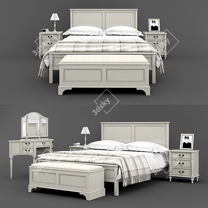 Laura Ashley Dove Gray Bedroom Set 3D model image 1