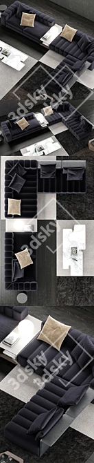 Modern and Sleek Minotti Freeman Sofa 3D model image 3