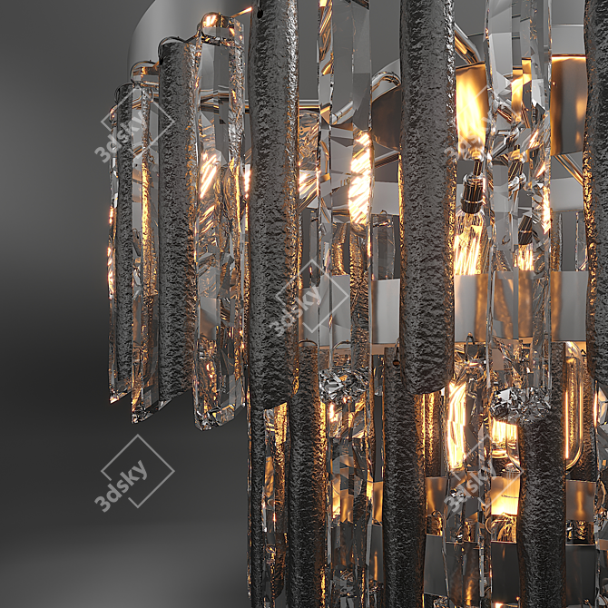 Loft Designe Chandelier: Modern Metal and Acrylic, 6-Light, 60-150cm Height 3D model image 2