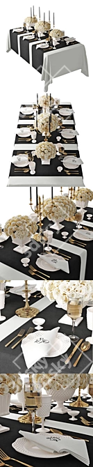 Elegant Table Settings 3D model image 2