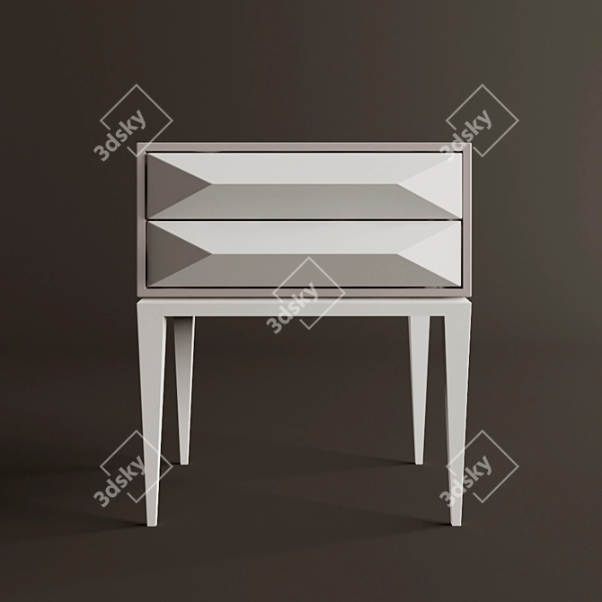 Crystal Puzzle Bedside Table | Stylish and Functional 3D model image 1