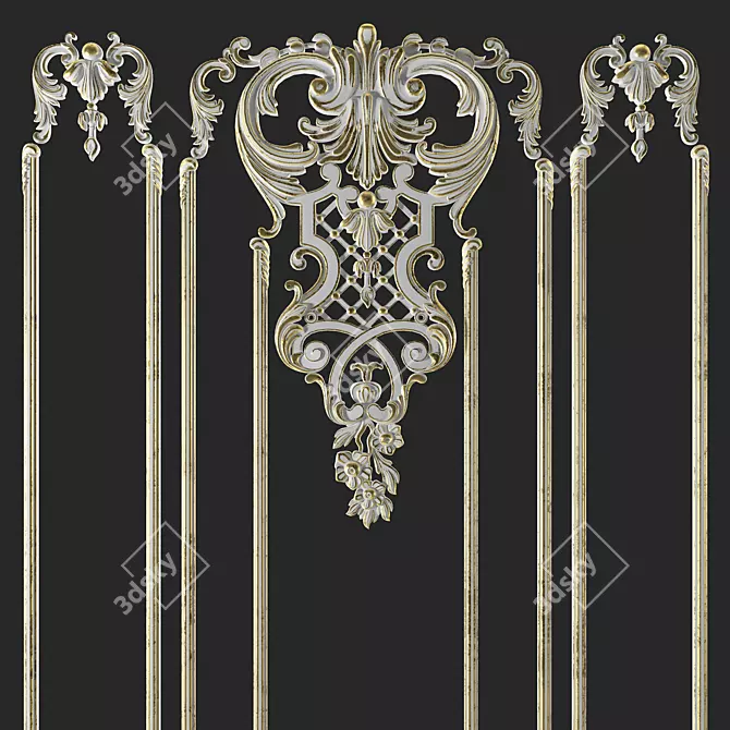 Elegant Stucco Molding: Timeless Charm 3D model image 1