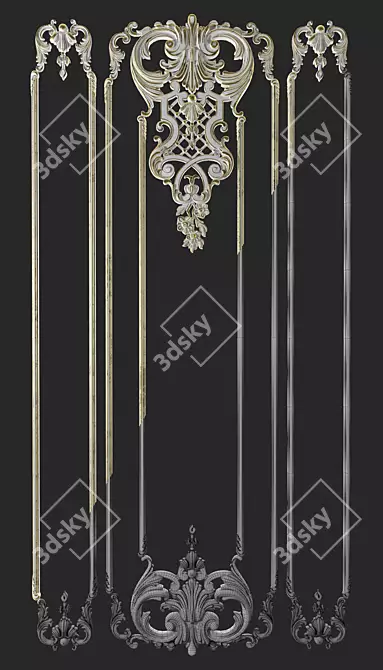 Elegant Stucco Molding: Timeless Charm 3D model image 3