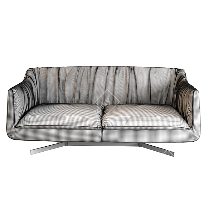 WAKI Sofa 2-seater: Modern Blue Comfort 3D model image 2