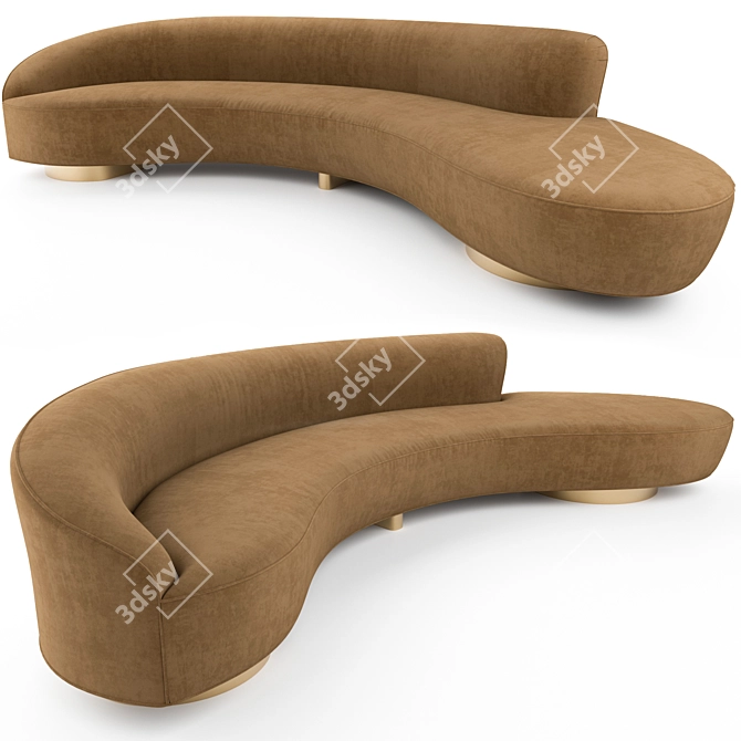 Vladimir Kagan FreeForm Curved Sofa 3D model image 1