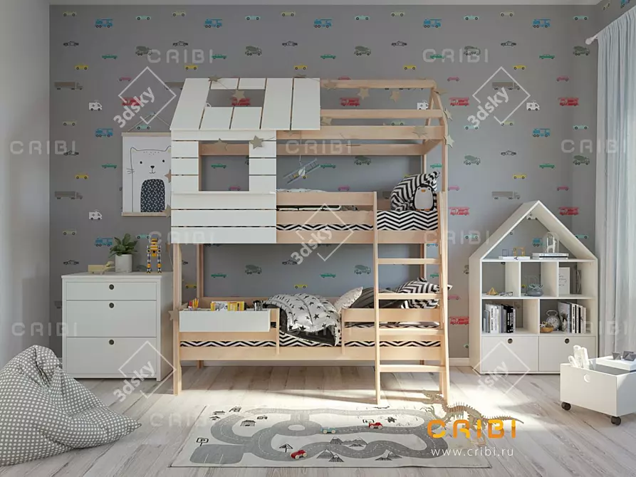 City Dream Bunk Bed for Kids 3D model image 2