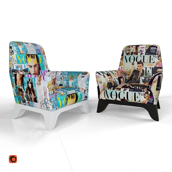 Customizable Leather Armchairs 3D model image 1