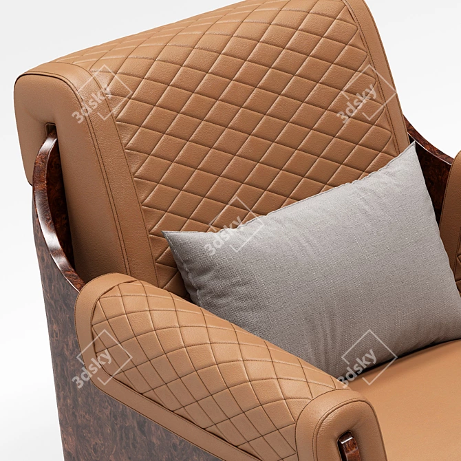 Luxury Bentley Home Sherwood Ottoman & Armchair 3D model image 2