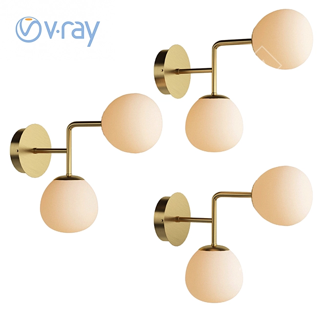 Erich Brass Wall Lamp: Elegant Illumination for Any Living Room 3D model image 1