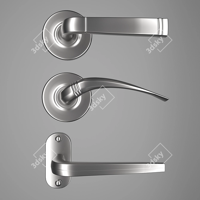 Versatile Door Handles: Ideal for Interior Doors 3D model image 1