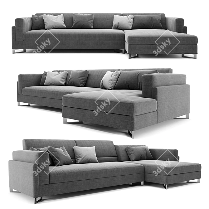 Frigerio Davis In Sofa - Modern and Spacious 3-Seater 3D model image 1
