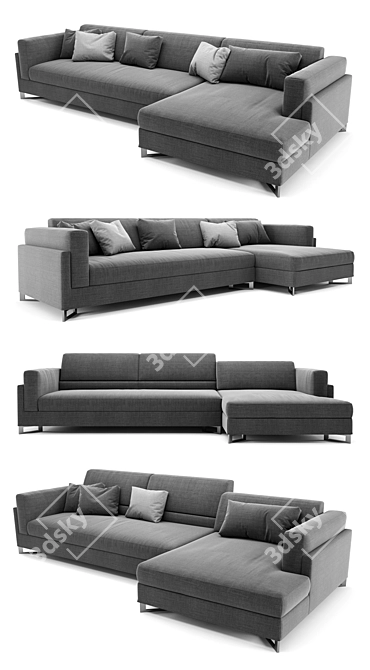 Frigerio Davis In Sofa - Modern and Spacious 3-Seater 3D model image 2