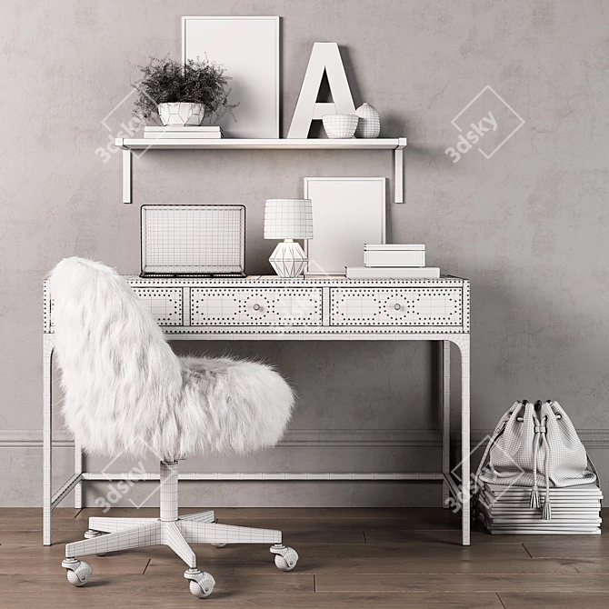 Kitson Desk: Stylish, Functional and Elegant 3D model image 3