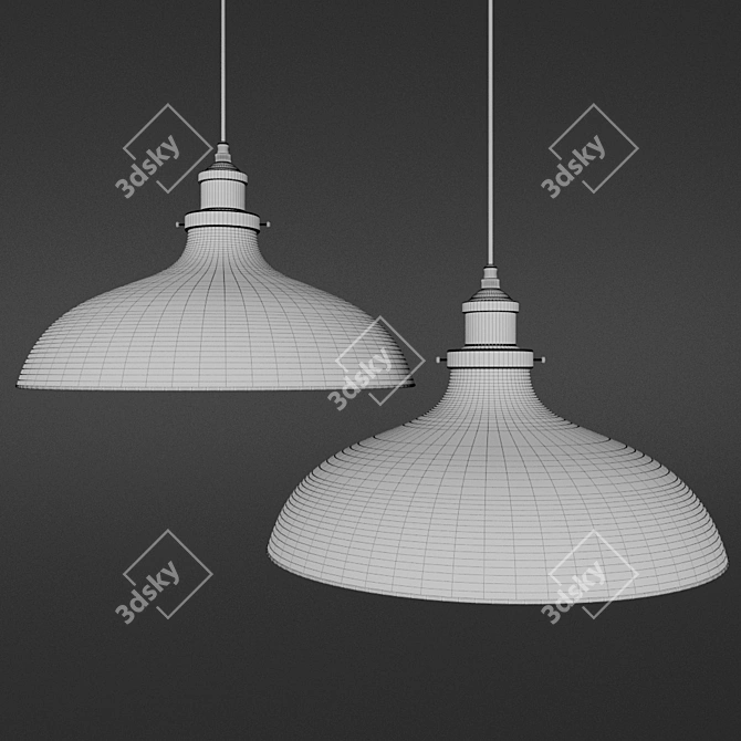 Industrial Steampunk Cone Chandelier 3D model image 3