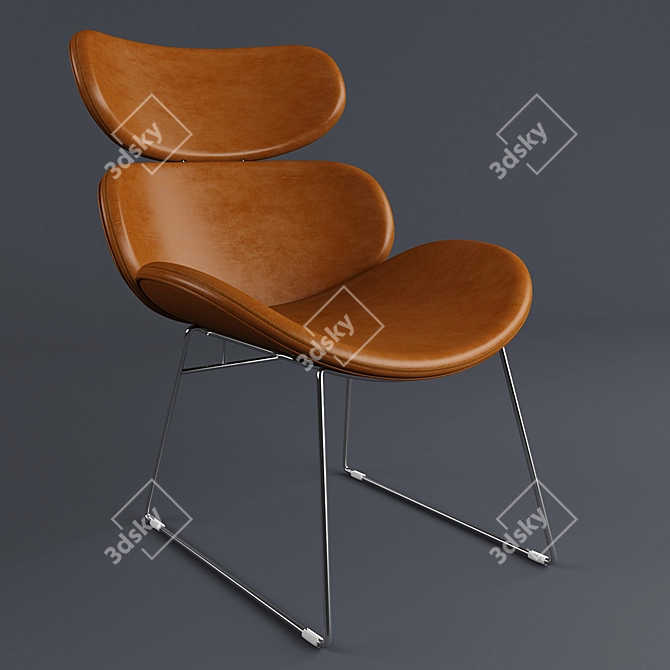 Minimalist Chic: Cazar Lounge Chair 3D model image 1