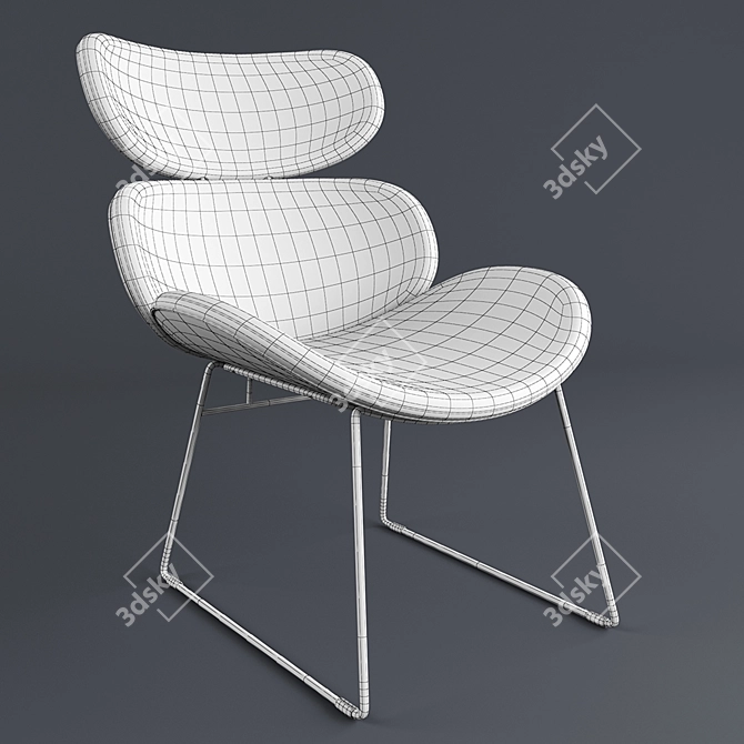 Minimalist Chic: Cazar Lounge Chair 3D model image 3