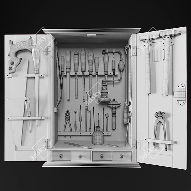 Carpenter's Cabinet: Complete Tool Set 3D model image 3