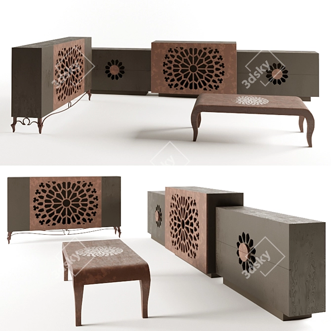 Modern Braun Franco Furniture Set 3D model image 1