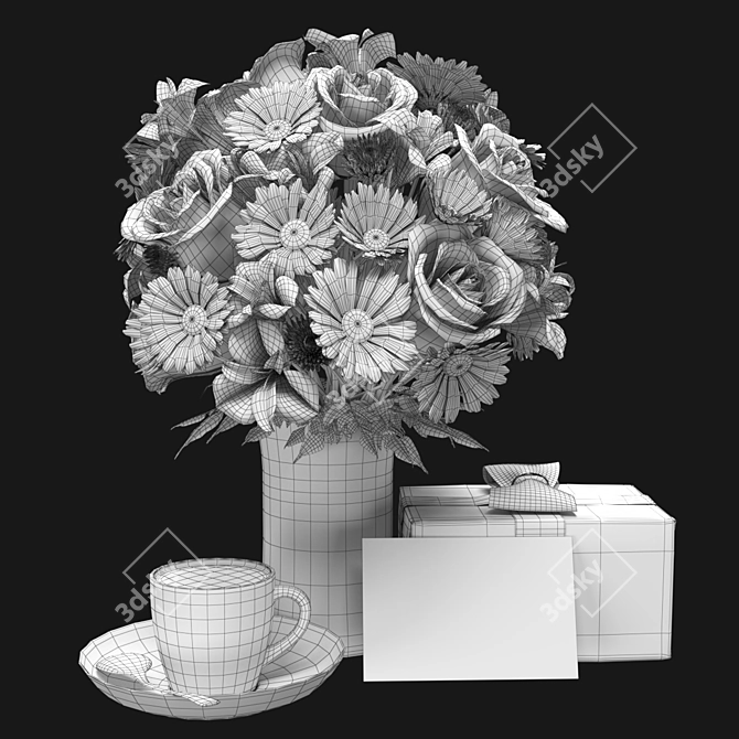 Elegant Blooming Bouquet 3D model image 3