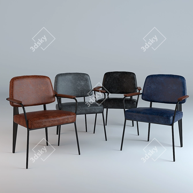 Vintage Loft Armchair: Trend Concepto 3D model image 1