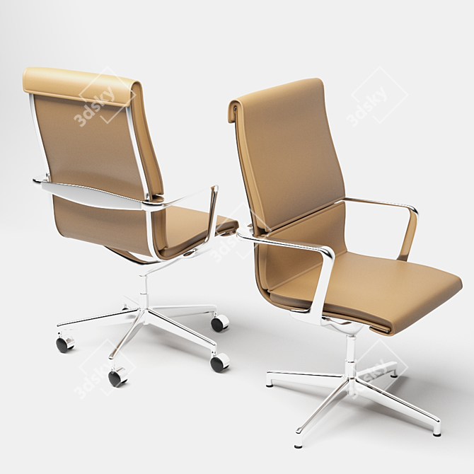 Elegant Una Chair Executive 3D model image 2