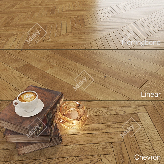 Title: Cocoa Oak Story: Seamless Color Correction Parquet 3D model image 1