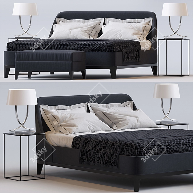 Elegant Bed Set by Sofa & Chair Co. 3D model image 1