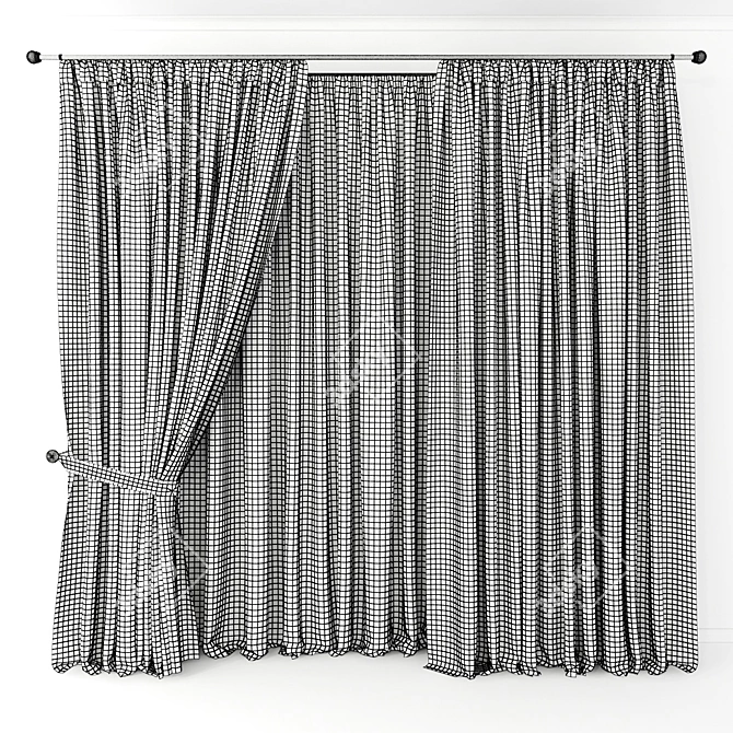 Elegant Home Curtains 3D model image 2