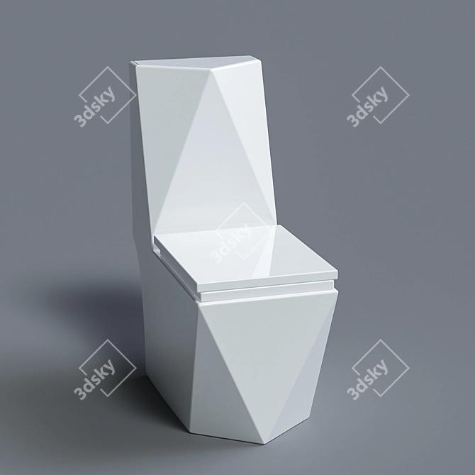 Luxury Diamond Toilet: High-End 3D Model 3D model image 1