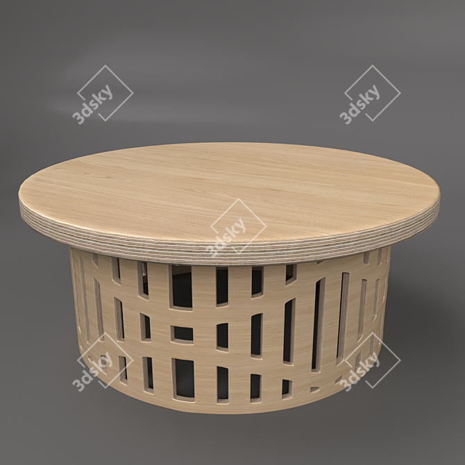 Lignum Plywood Table Chair 3D model image 3