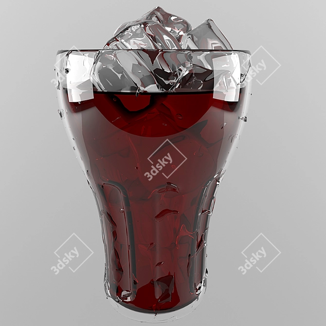 Refreshing Coca Cola with Ice 3D model image 1