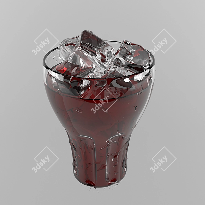 Refreshing Coca Cola with Ice 3D model image 2