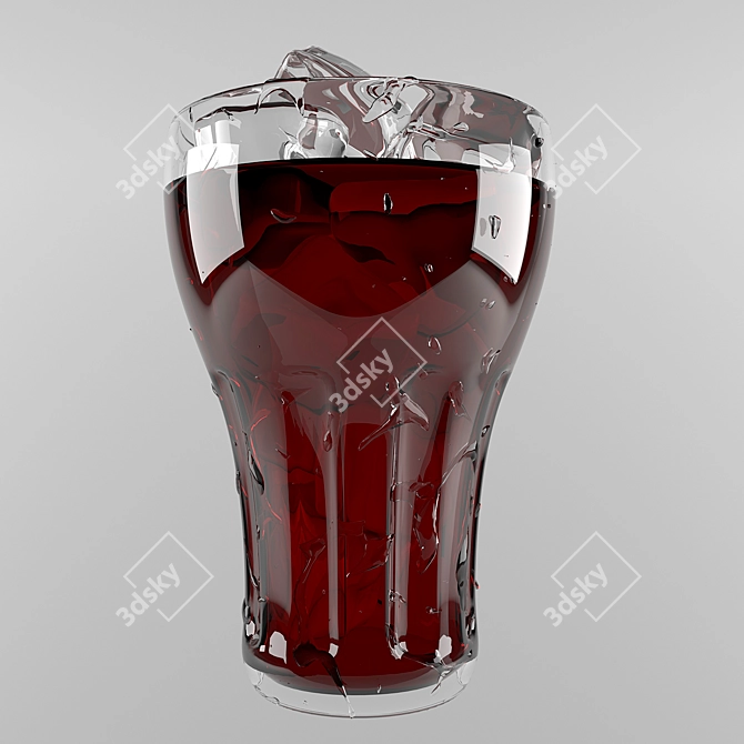 Refreshing Coca Cola with Ice 3D model image 3