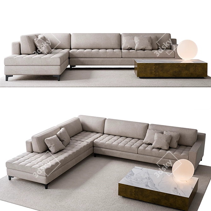 Regal Modularity: Meridiani's Prince Sofa 3D model image 1