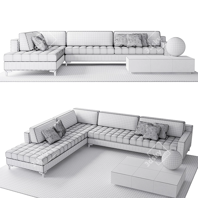 Regal Modularity: Meridiani's Prince Sofa 3D model image 2