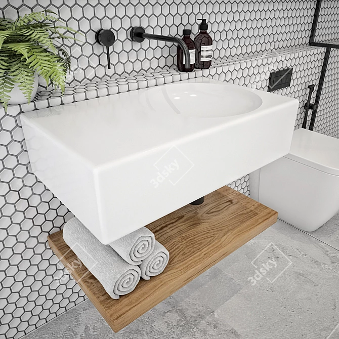 Elegant Bathroom Set: Complete your Bathroom 3D model image 2