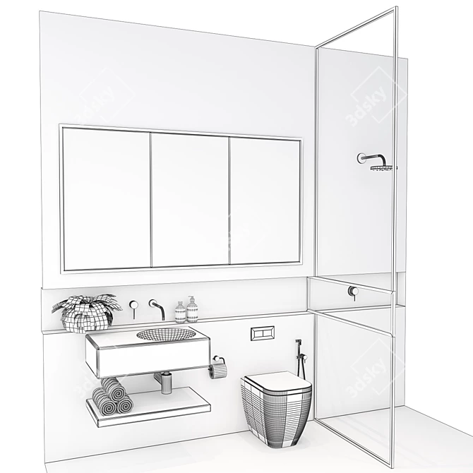 Elegant Bathroom Set: Complete your Bathroom 3D model image 3