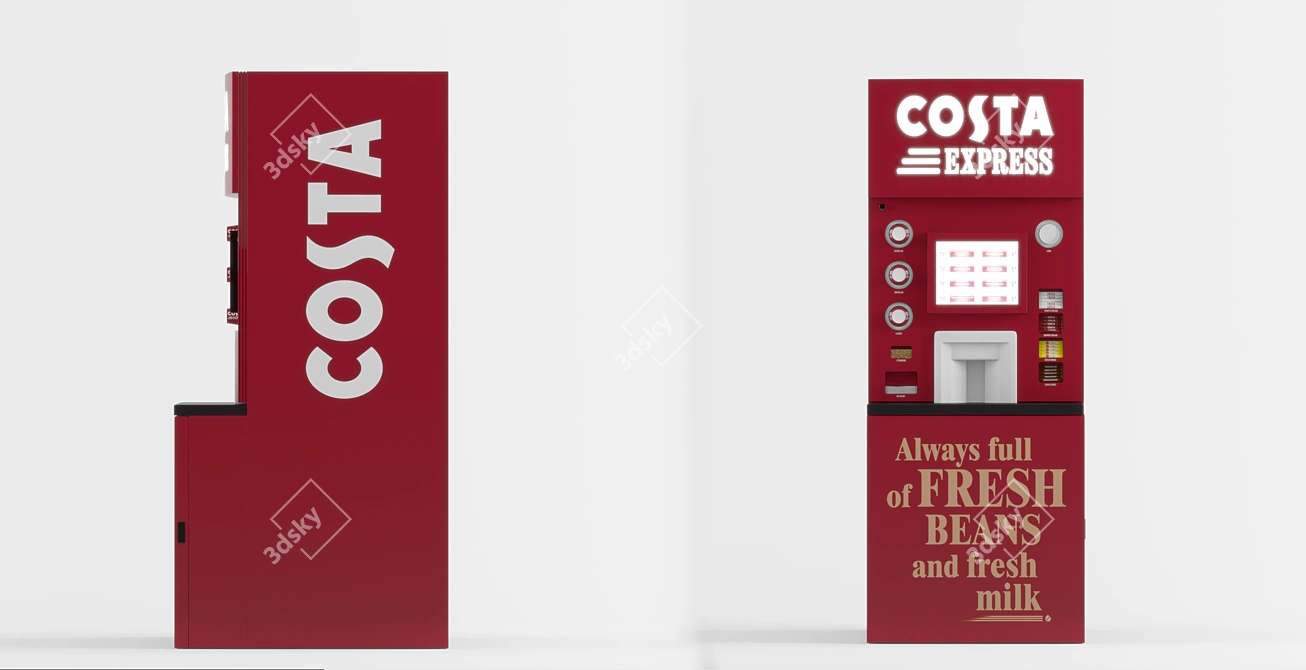 Costa Express 3D Self-Service Machine 3D model image 2