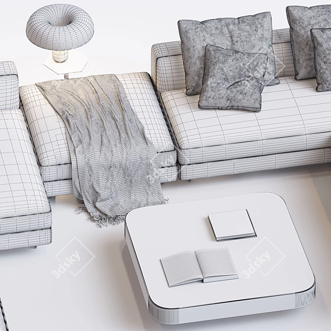 Elegant Minotti Set 18 with Alexander Sofa 3D model image 3