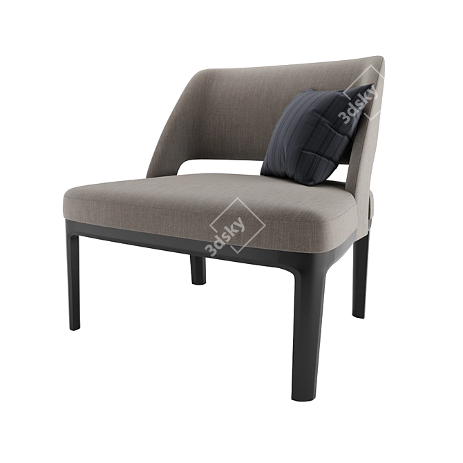 Sophisticated Minotti Owens Armchair 3D model image 2