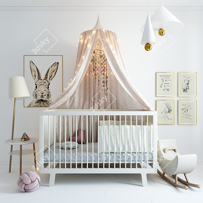 Luxury Baby Furniture Set 3D model image 1
