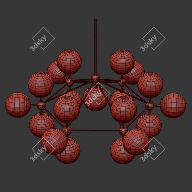 Geometric Globe Chandelier: Modo 6-Sided 3D model image 2