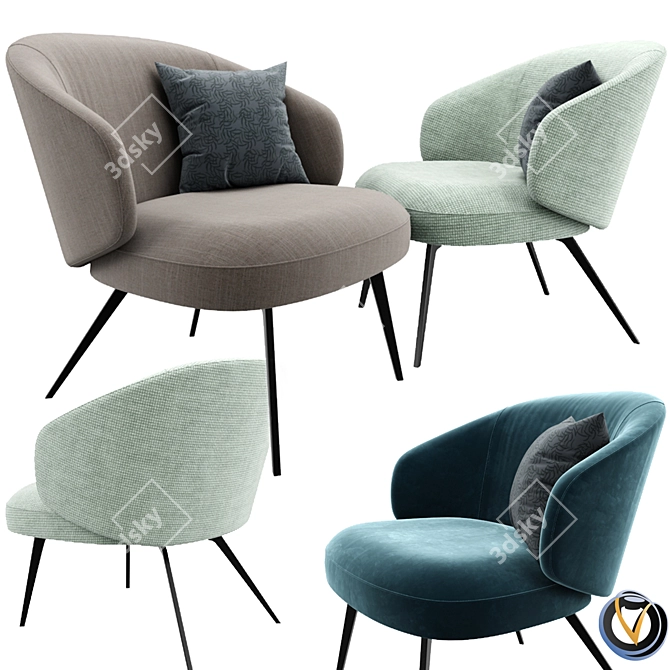 Graceful Lema Bice Occasional Armchair 3D model image 1