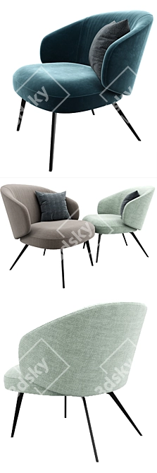 Graceful Lema Bice Occasional Armchair 3D model image 2