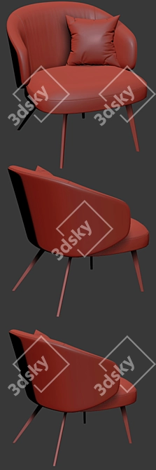 Graceful Lema Bice Occasional Armchair 3D model image 3