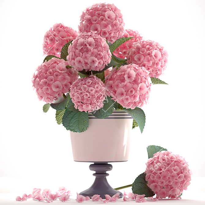 Romantic Pink Hydrangea Bouquet 3D model image 1