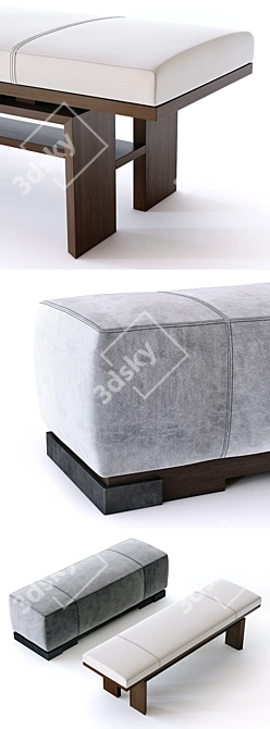 Stellar Bench and Ottoman: Elevated Seating Solution 3D model image 2